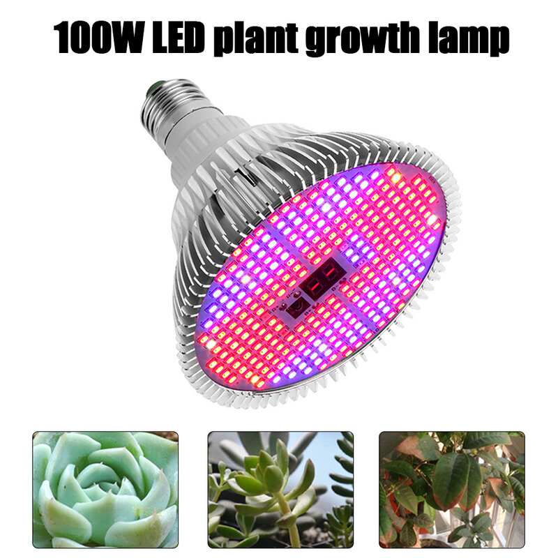 Diodo emissor de luz cresce a lâmpada e27 220 v espectro completo phyto lâmpada 100 w planta interior para plantas vegs sistema hidropônico