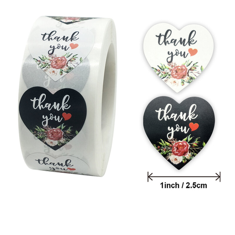 500 шт., декоративные бумажные наклейки в виде сердца и цветов