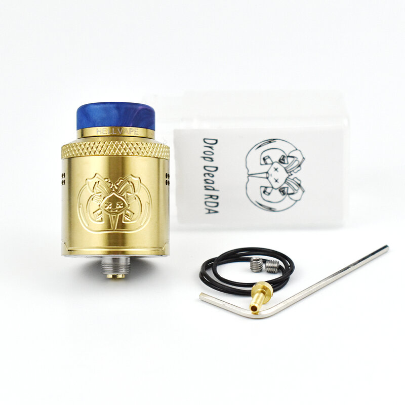Drop Dead RDA 24mm Atomizer 316ss Single Coil or Dual Coils  with squonk BF PIN  Rebuildable Tank vs Dead Rabbit V2 rda Tank