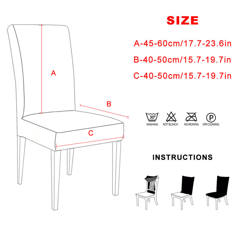 1/2/4/6pcs Solid Color Spandex Dining Chair Covers Grey Black Stretch Slipcovers Universal Removable houssz de chaise