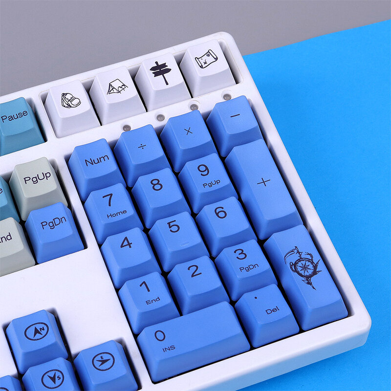 Pbt keycap 108 chave oem contorno corante-sub escalada tema keycap é adequado para teclado mecânico annie pro 2/gk61