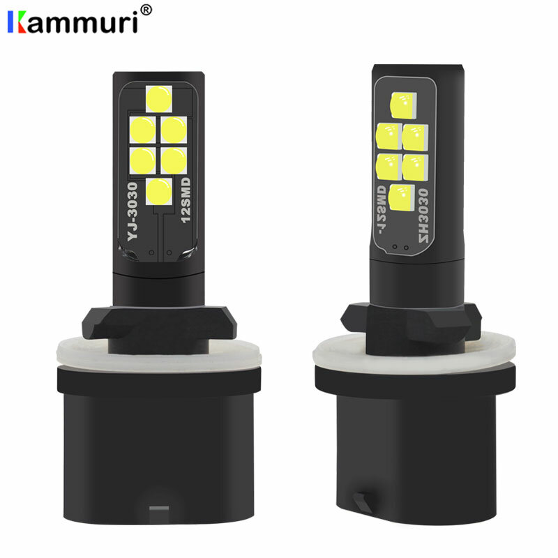 KAMMURI-bombillas Led antiniebla para coche, 2 uds., H27W1, H27W/1, 880, luz de conducción antiniebla, 12SMD, 3030