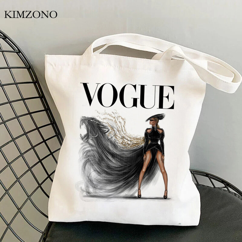 Sac de shopping en Vogue, sac de recyclage fourre-tout en toile, sac écologique pliable, sac en tissu réutilisable