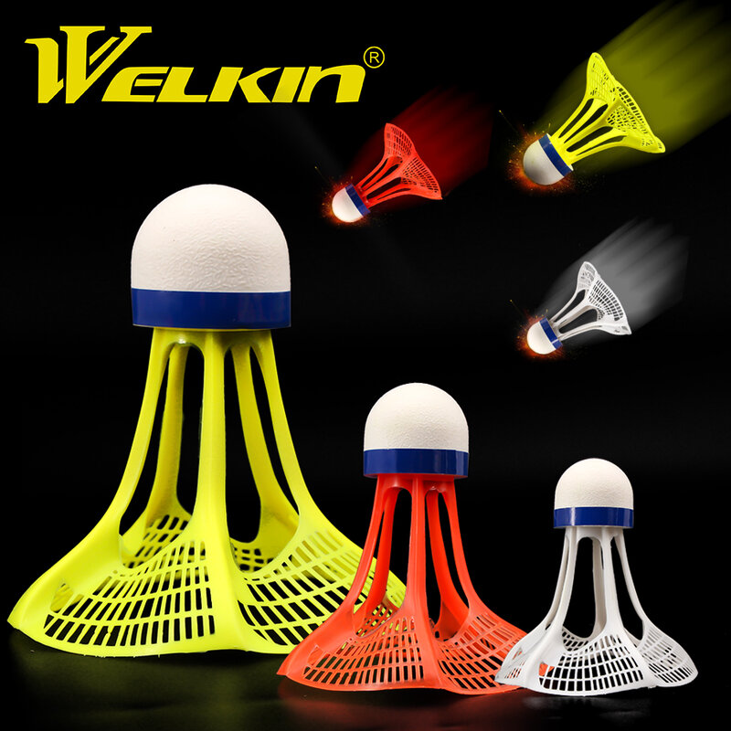 Welkin cabeça de bola de badminton importada, 3 peças à prova de vento, cabeça de bola para estudante, treinamento interno e externo, resistente a jogar à prova de vento