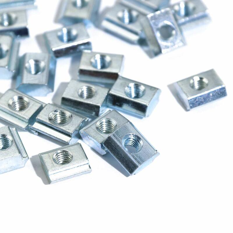 20pcs 2020 Series M3 M4 M5 Slide in T Nut Tee Sliding Nut Nut for Aluminum Extrusion with Profile 2020 Sereis Slot 6mm