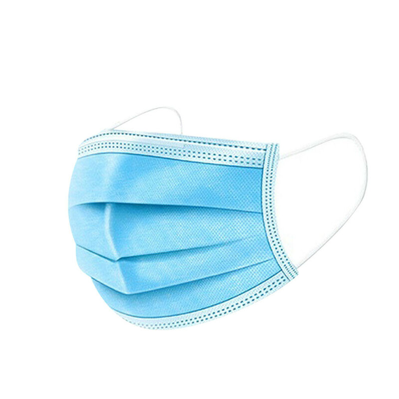 100/600Pcs Adult Disposable Mask Face Cover Mask Blue Adjustable Comfortable Masks For Outdoor Working mascarillas