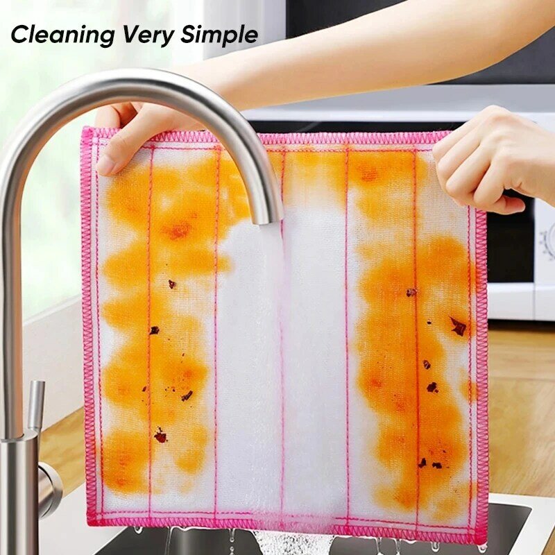 10pcs Kitchen Cleaning Towel 8 Layers Cotton Dishcloth Absorbable Non-stick Oil Reusable Cleaning Cloth Kitchen Tools Gadgets