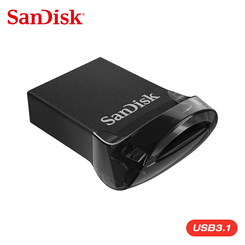 SanDisk ULTRA FIT USB 3.1แฟลชไดรฟ์ CZ430 128Gb 64Gb ความเร็วอ่าน130เมกะไบต์/วินาที32Gb 16Gb Pendrive 3.1 Flash Drive Memory Stick