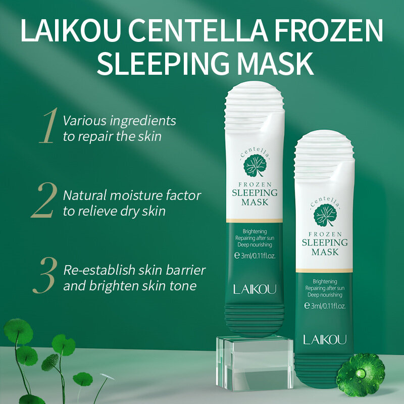 Laikou 20 pces centella hidratante dormir máscara facial reparos nutritivos hidratantes profundos após exposição solar cuidados com a pele do rosto