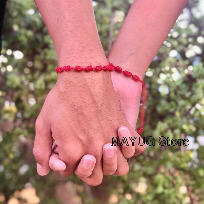 7 nós corda vermelha pulseiras para proteção boa sorte amuleto para o sucesso prosperidade artesanal corda pulseiras sorte charme bangle