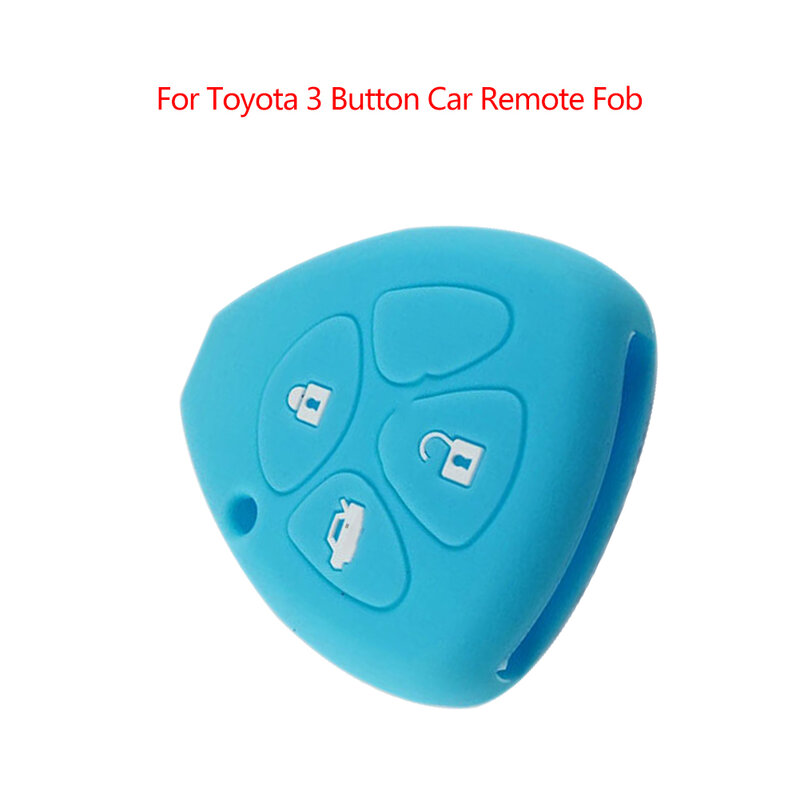Étui en Silicone porte-clés-télécommande pour Toyota 3 boutons