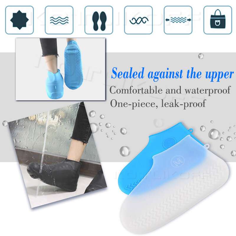 KOTLIKOFF Silicone overshoes 재사용 가능한 galoshes 실리콘 방수 신발 커버 rain Shoe Overshoes Unisex