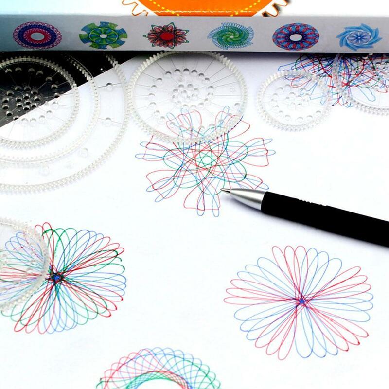  Drawing Toys Set Interlocking Gears Wheels Painting Drawing Accessories Creative Educational Toy Spirographs