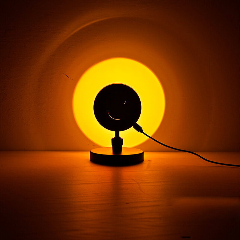 Ночной светильник s Sunset Радужный проектор прикроватная настольная лампа Usb подарок на день Святого Валентина лампы для спальни бара Кофе св...