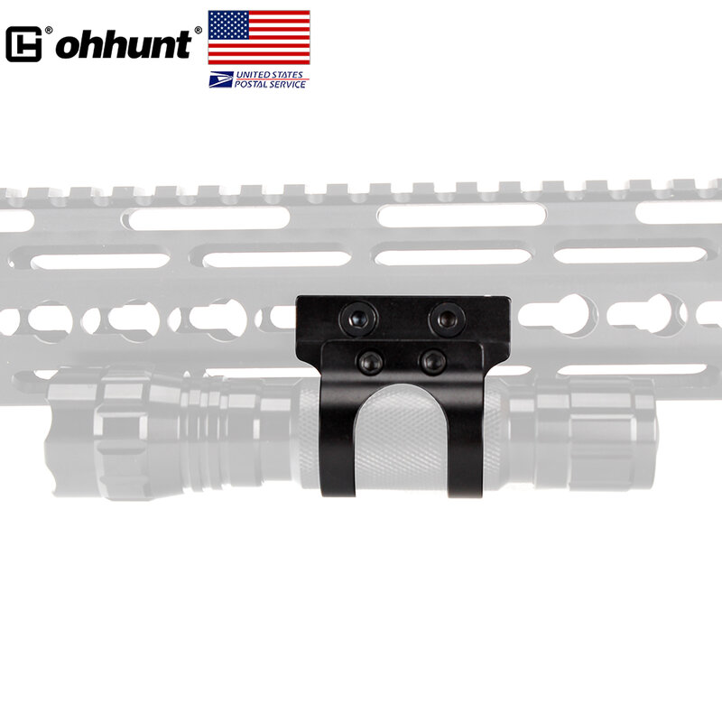 미국에서 배송 ohhunt 1 인치 25.4mm 직경 반지 배럴 오프셋 전술 손전등 마운트