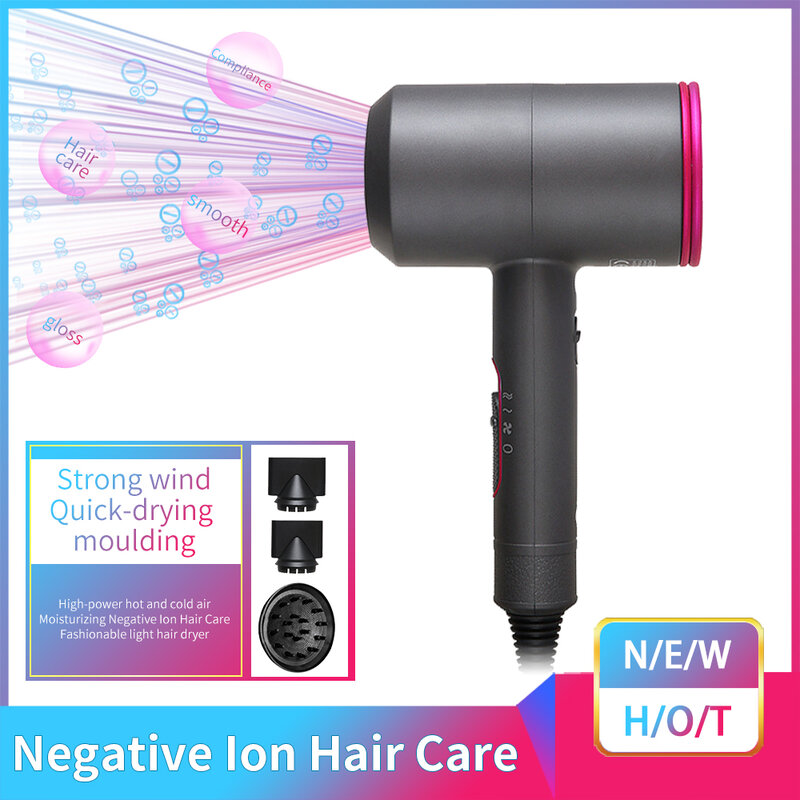 Sèche-cheveux professionnel à ions négatifs, puissant, pour la maison, à Air chaud et froid, nouveauté