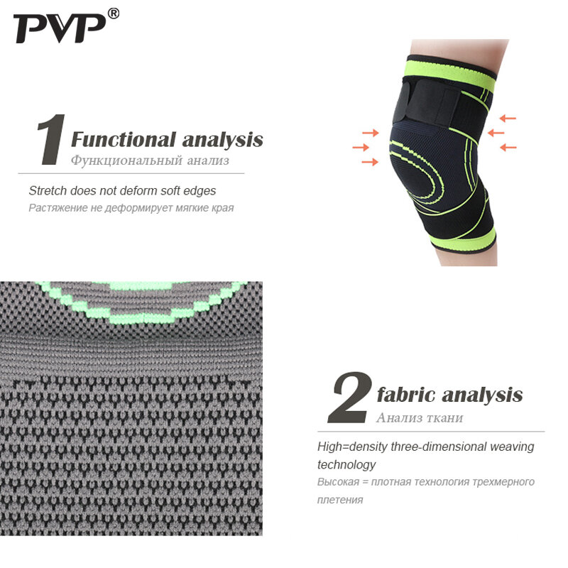 PVP 1pcs Breathable Pressurized Fitness Running Cycling Bandage Knee Support Braces Elastic Nylon Sports Compression Pad Sleeve