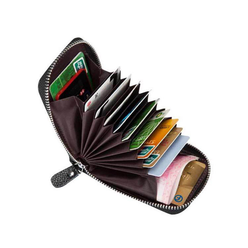 Мужской бумажник для кредитных карт, компактный мужской кошелек с RFID-блокировкой на молнии, мужской кошелек с rfid-защитой