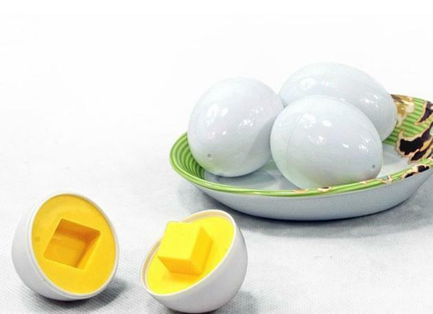 Juguetes Educativos de matemáticas para niños, juego de rompecabezas 3D de huevos inteligentes, formas mezcladas, colores aleatorios, 6 uds.