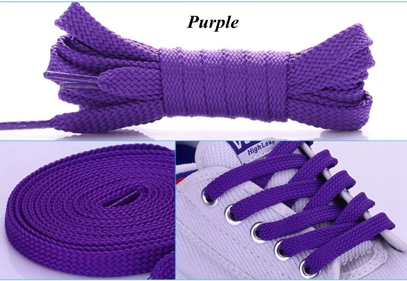 Cordones planos de poliéster de alta calidad, cordón de zapato informal, deportivo, sólido, 28 colores, 1 par