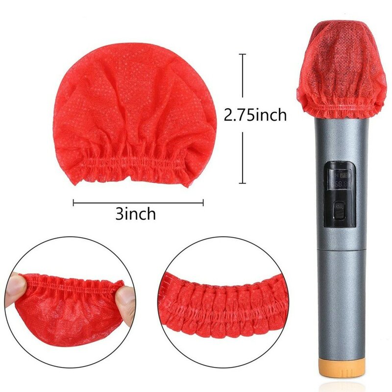 120 Pcs Microphone Cover Odor Removal Disposable Mike Cover Non-Woven Cloth Hygiene Mike Covers For KTV Karaoke Accessories
