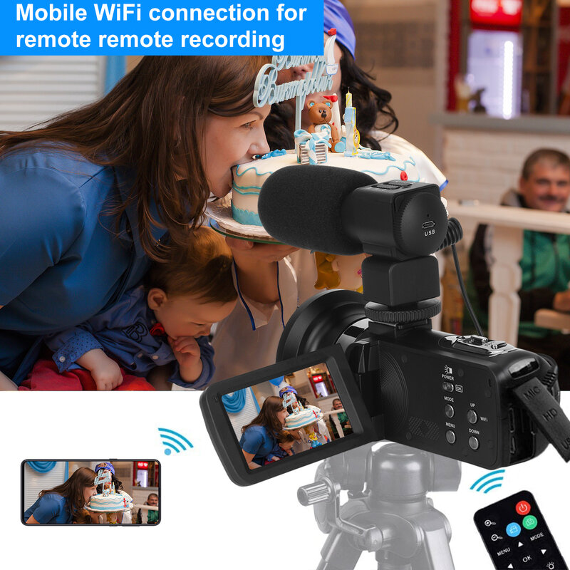 Novo lançamento vídeo filmadora 4k wifi 48mp embutido luz de preenchimento tela sensível ao toque vlogging para youbute gravador gvolo câmera digital
