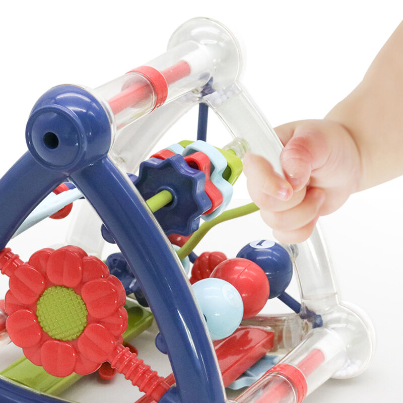 Bebê cedo brinquedos educativos tripé chocalhos aperto treinamento colorido 3d forma geométrica balanço triângulo chocalho para presentes das crianças