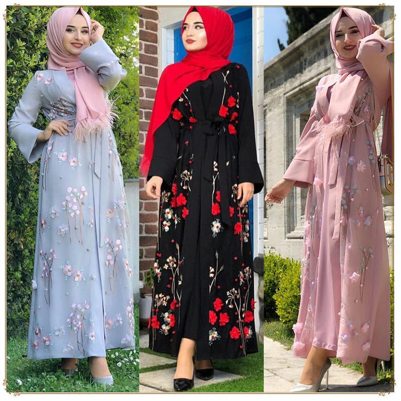 Kaftan Dubai Abaya Kimono Strickjacke Moslemisches Hijab Kleid Türkische Saudi-arabien Afrikanische Kleider Für Frauen Kaftan Robe Islam Kleidung