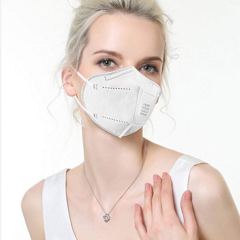 Mascarilla FFP2 de 5 capas para adultos, máscara facial transpirable, a prueba de polvo, KN95