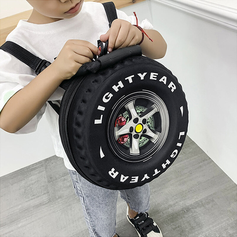 Bolsa de diseñador con forma de neumático para niños y niñas, mochila Unisex de EVA con estampado de moda, bolso de gran capacidad, 2020