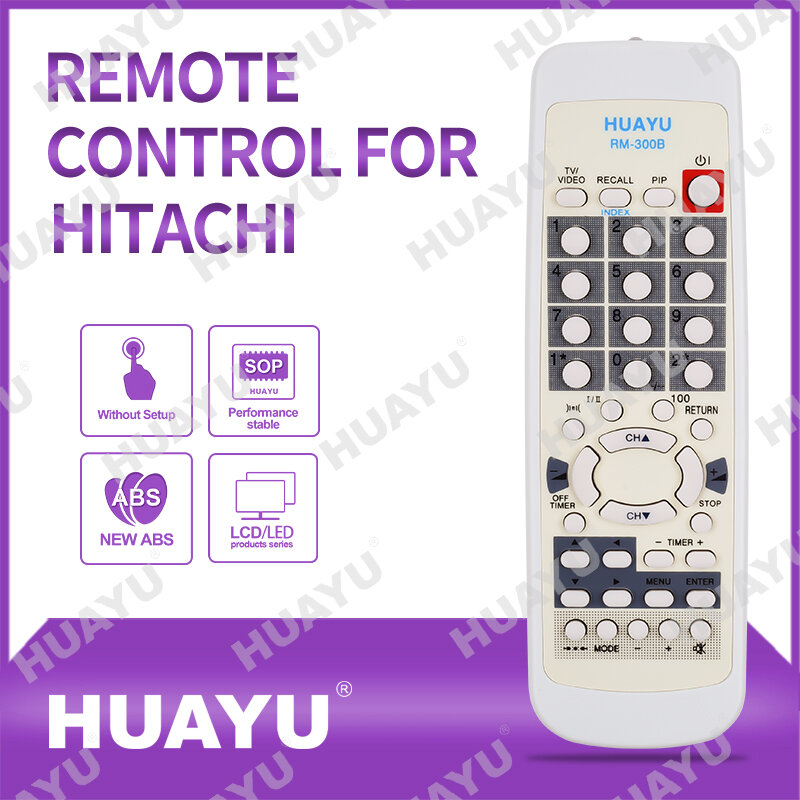Universal รีโมทคอนโทรล RM-300B สำหรับ LCD/LED HITACHI TV เปลี่ยนรีโมทคอนโทรล