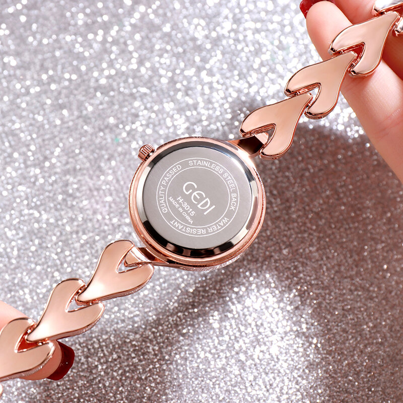 Relógios femininos 2021 senhoras de luxo pulseira relógio gradiente rosa ouro pequeno dial vestido à prova dwaterproof água relógio de pulso presente para mulher