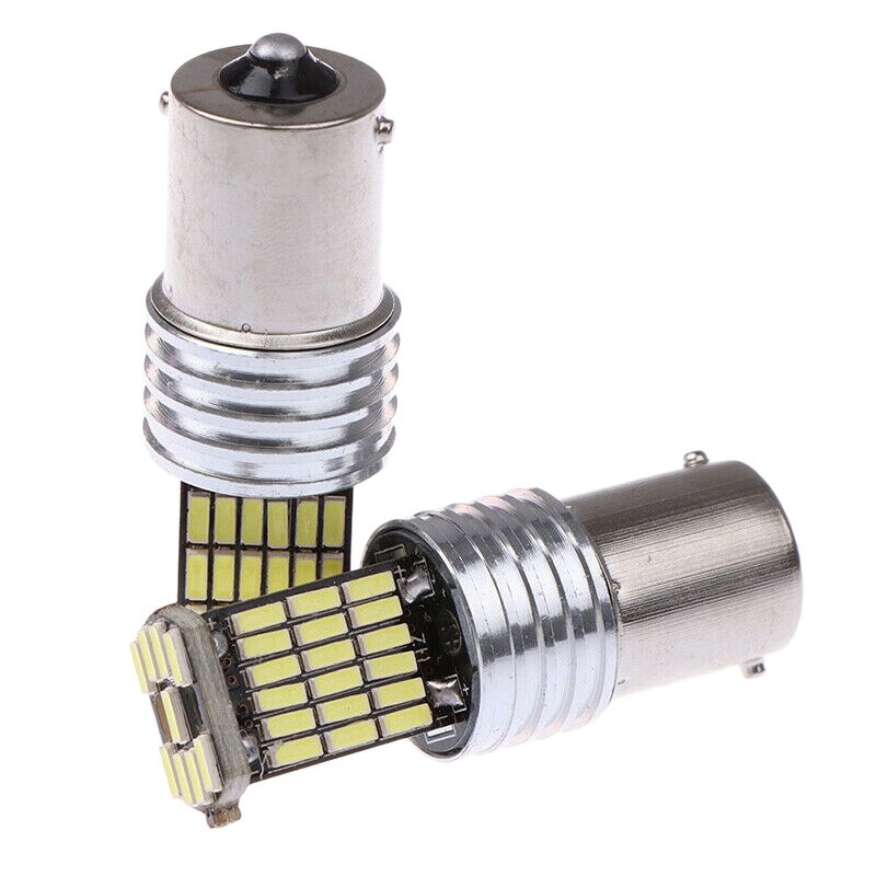 Luz traseira de freio de carro 2 peças 1156led canbus 15 smd ba15s p21w branca de alta potência 6000k