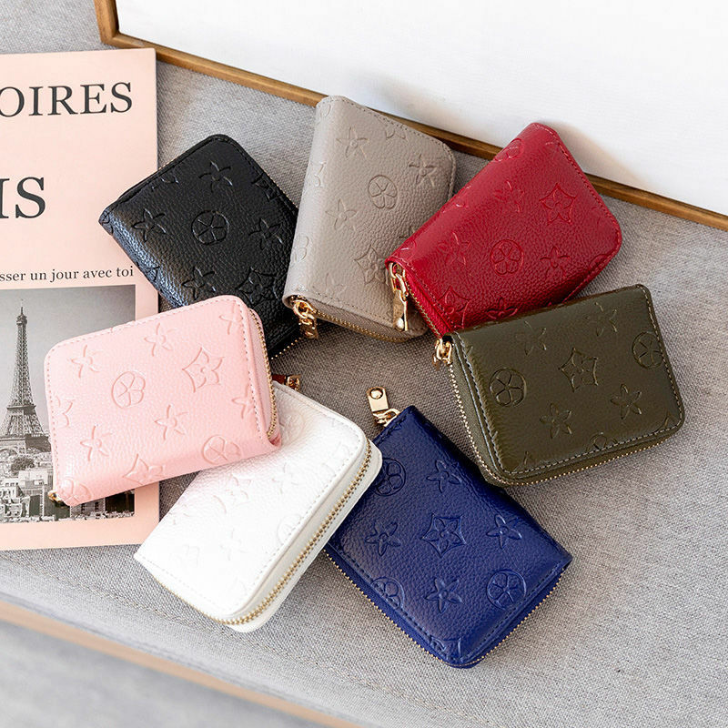 Vrouwen Luxe Portemonnee Portemonnees Mooie Bloemen Print Rits Mini Korte Kaart Tas Groothandel 2021 Nieuwe Mode Vrouwelijke tassen