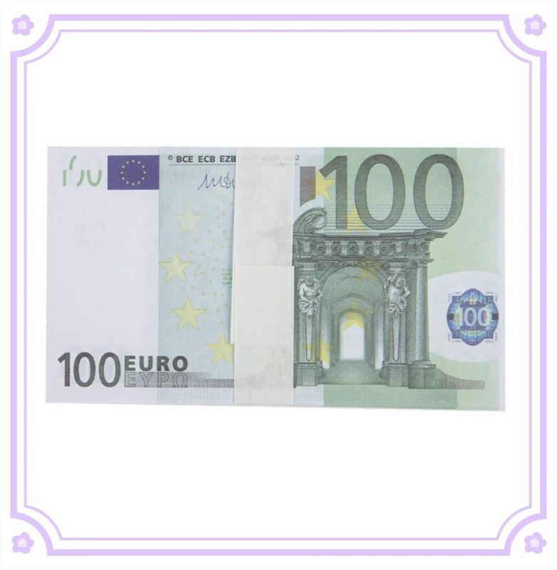 100 stks/conjunto magia adereços bankbiljetten simulatie euro valuta adereços decoração de festa speelgoed falso monney olhar real