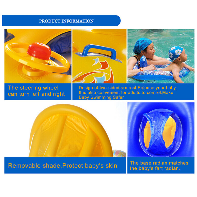 حلقة سباحة قابلة للنفخ للأم والطفل ، عوامة طفل ، ملحقات حمام سباحة مزدوجة ، عجلات قابلة للنفخ ، دوائر سباحة