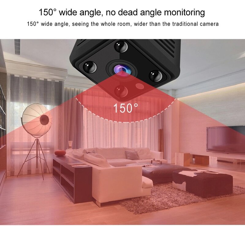 Hd 1080p wifi câmera mini câmera de segurança em casa inteligente ir p2p visão noturna vídeo cam monitor do bebê gravação de loop remoto dropship