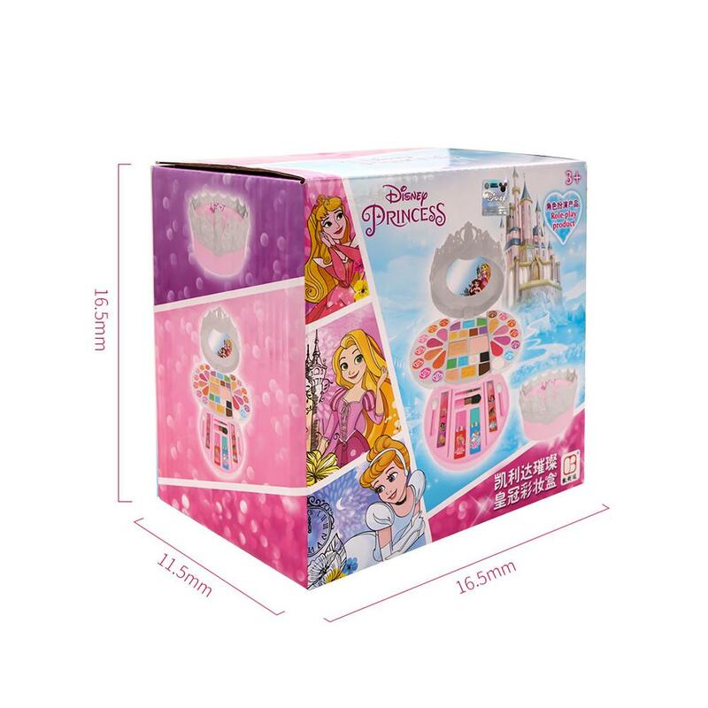 Caixa de beleza da multi-função lavável da dupla camada da caixa da composição da coroa brilhante para crianças