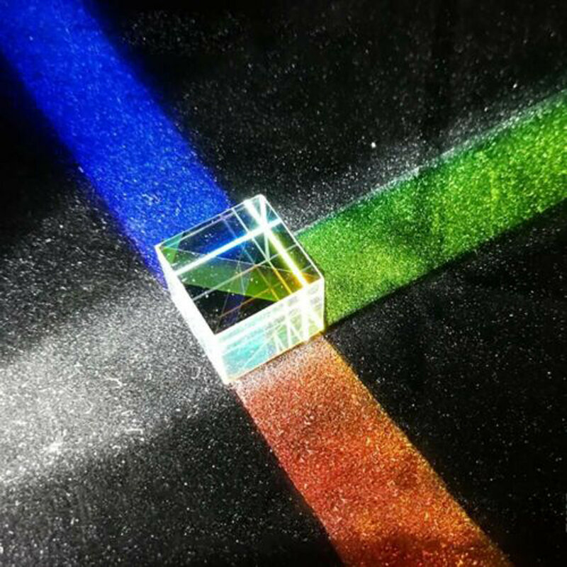 2pcs CMY Op-tic Pr-ism Cubes - Optical Glass Prism, RGB Dispersion Six-Sided Bright Light Combine Cube for Physics and Decoratio