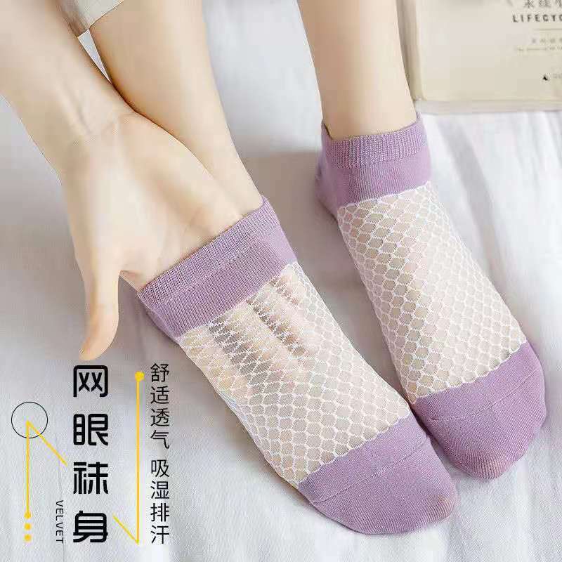 3 pares de meia transparente fina respirável verão feminino doces cores doce bonito estilo confortável elástico curto meias maiden 2021