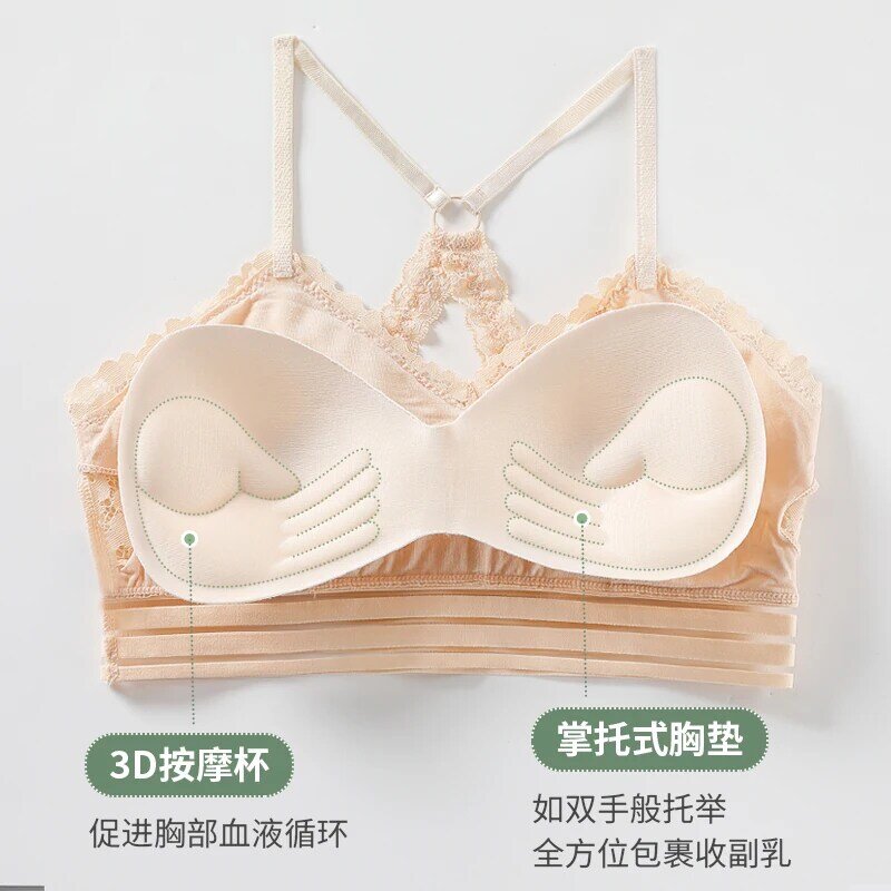 [Clearance] Beauty Back Underwear Women without Steel Ring Girl Size Push up Bra Tube Top Wrapped Chest Summer Thin