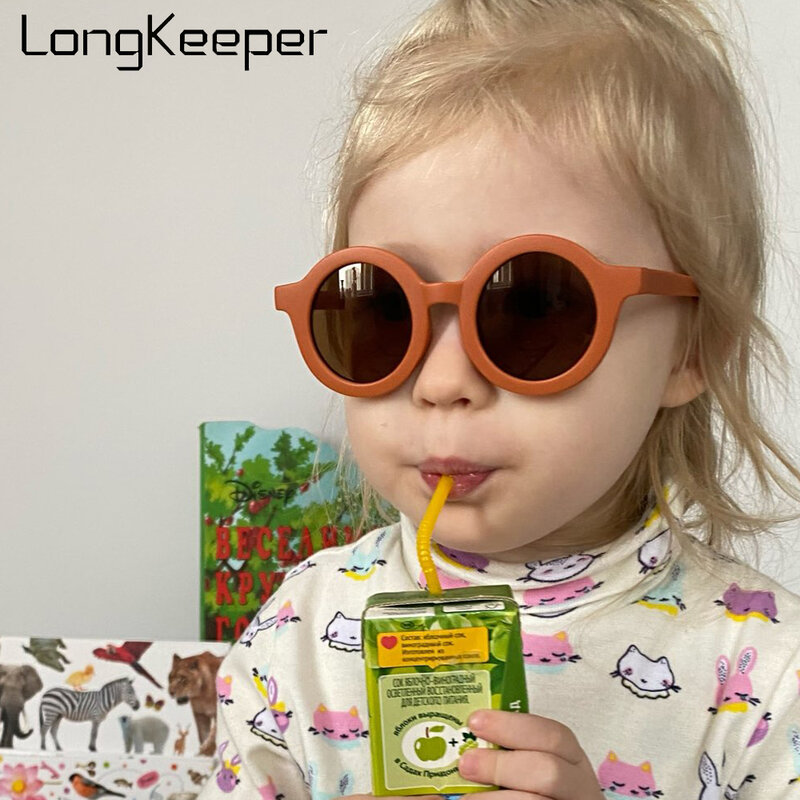 Estilo Vintage 2021 bonitos anteojos De Sol coloridos LongKeeper-gafas De Sol redondas para niños y niñas 