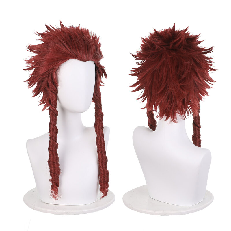 Anime o prometido neverland sonju cosplay peruca curto vinho vermelho encaracolado cabelo festa de halloween traje perucas