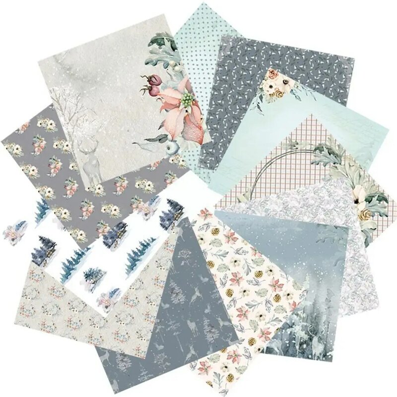 24 Sheets Christmas Paper Pad Diy Scrapbooking Paper Paper Handmade Pad Pack Background Craft Craft Card D4y1