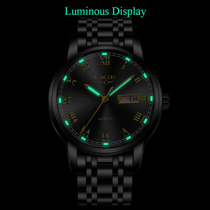 2020 zegarek biznesowy dla mężczyzn LIGE moda męskie zegarki Top marka luksusowe data Dial zegar męski prosty wodoodporny sportowy zegarek