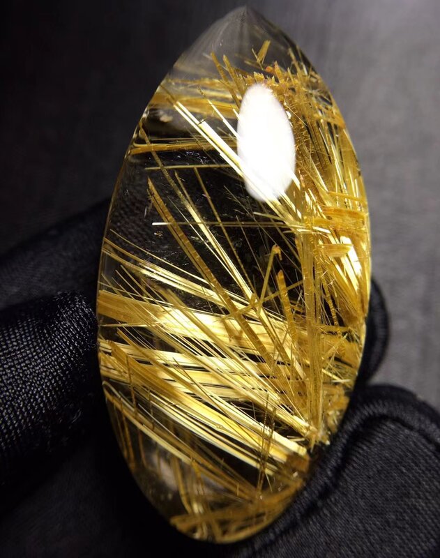 Natuurlijke Gold Rutielkwarts Water Drop Hanger 47*25*14.3Mm Gold Rutilated Brazilië Crystal Stone Hanger Aaaaaa