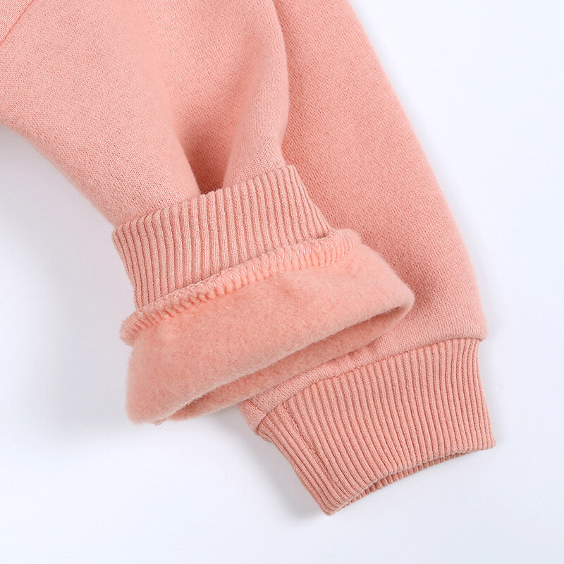 Sudaderas con capucha para bebé, niño y niña, jerséis coreanos gruesos de lana, ropa para niño, otoño e invierno, 2021