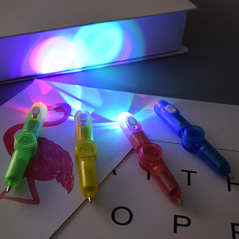 Ciekawa zabawka obrotowa spinner zabawka z żyroskopem pióro Led Luminous Gyro Pen biuro ADHD EDC antystresowy kinetyczna zabawka na biurko