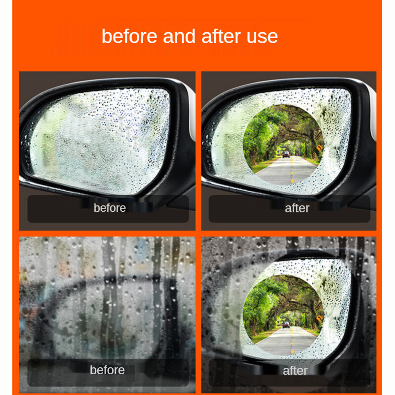 2 pieces car windows, car rearview mirrors Rainproof membrane, anti-fog membrane, waterproof membrane auto parts, car stickers