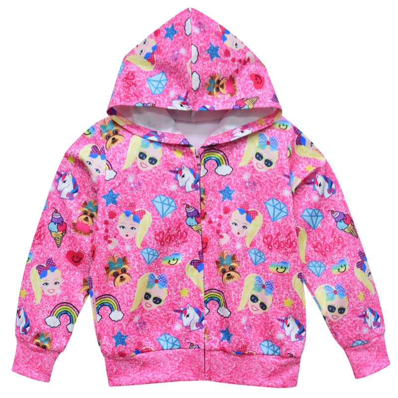 3-8 Y JOJO Siwa kurtka dla dziewczynek płaszcze jesień dziewczynek ubrania odzież wierzchnia Cartoon Cosplay śliczne moda prezenty urodzinowe dla dzieci